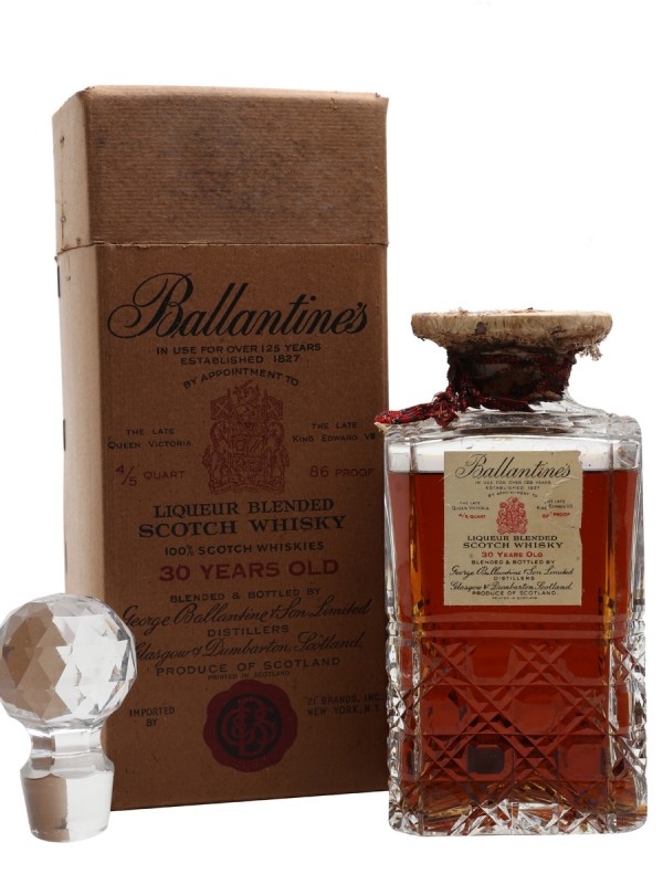 Ballantine's 30 Year Old Crystal Decanter Bottled 1940's