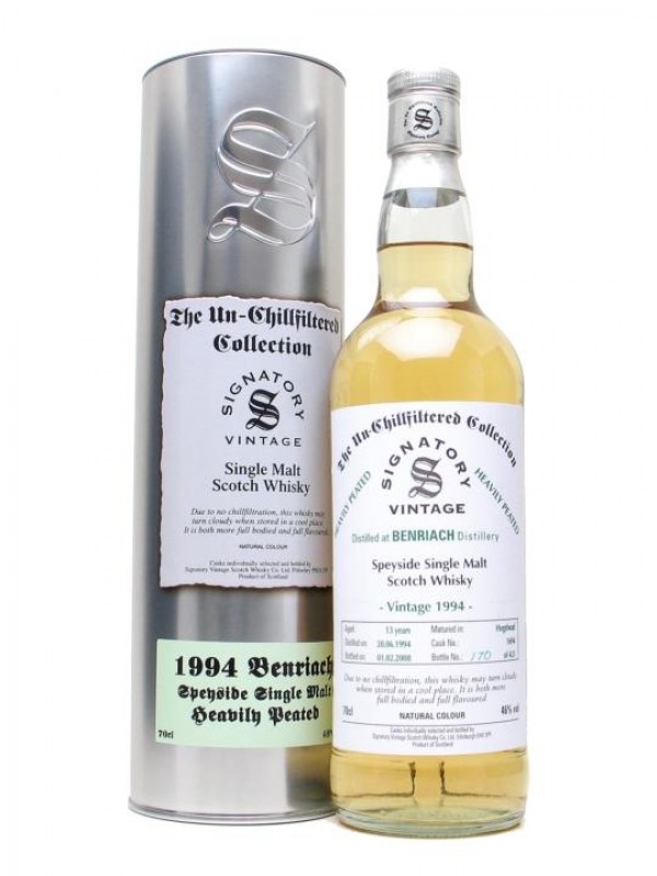 Benriach 1994 13 Year Old Heavily Peated Signatory Un-Chillfiltered Collection