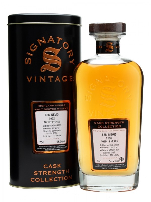 Ben Nevis 1992 19 Year Old Cask #2305 Signatory