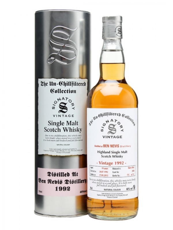 Ben Nevis 1992 19 Year Old Sherry Butt #2526 Signatory Un-Chillfiltered Collection
