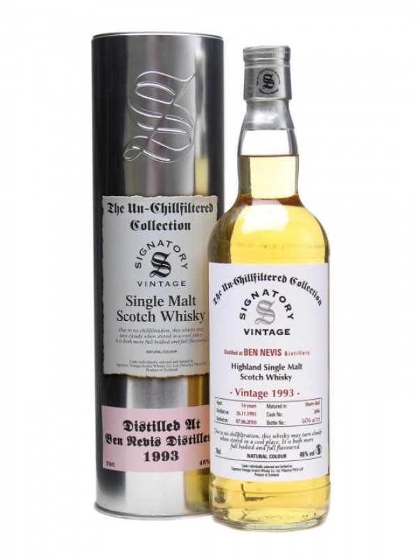 Ben Nevis 1993 16 Year Old Sherry Butt Un Chillfiltered Signatory Un-Chillfiltered Collection
