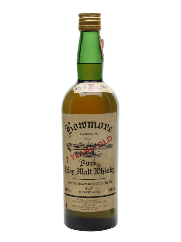 Bowmore 7 Year Old Sherriff's Bottled 1960s