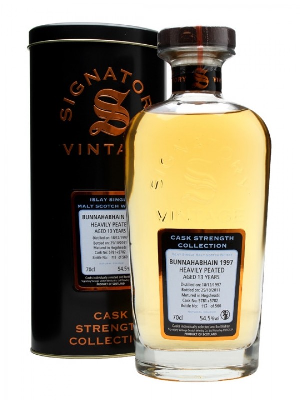 Bunnahabhain 1997 13 Year Old Casks #5781 2 Peated Signatory Cask Strength Collection