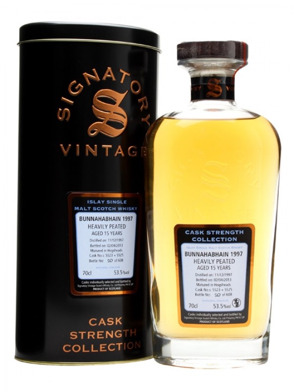 Bunnahabhain 1997 15 Year Old Heavily Peated Signatory Cask Strength Collection