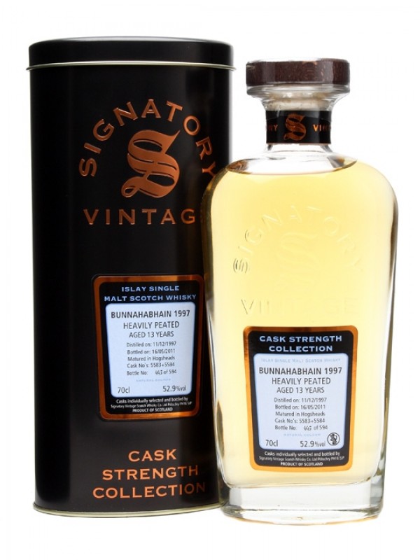 Bunnahabhain 1997 13 Year Old Heavily Peated Signatory