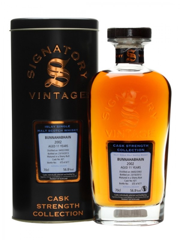 Bunnahabhain 2002 11 Year Old Sherry Butt Signatory Cask Strength Collection