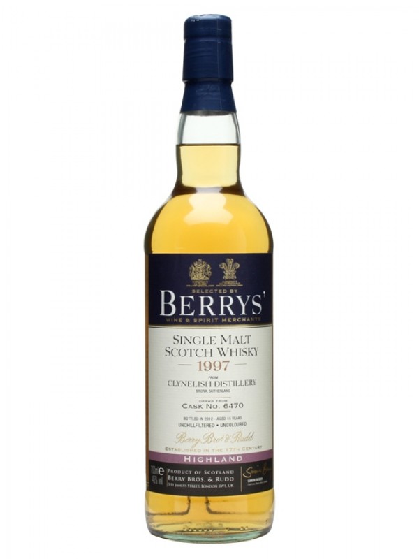 Clynelish 1997 15 Year Old Cask #6470 Berry Bros Berry Bros & Rudd