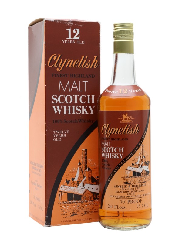 Clynelish 12 Year Old Brown Orange Label 1970's