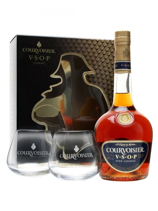 Courvoisier VSOP Cognac 2 Glasses Gift Pack