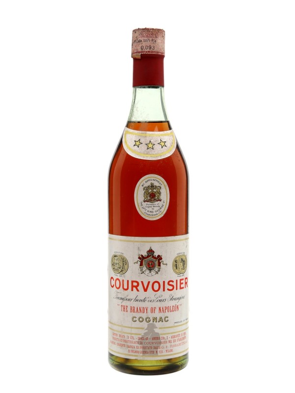 Courvoisier 3 Star Cognac Bottled 1950s Tall Bottle