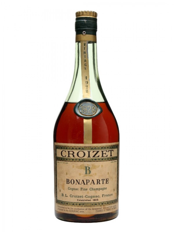 Croizet Bonaparte 1928 Fine Champagne Cognac Bottled 1960s