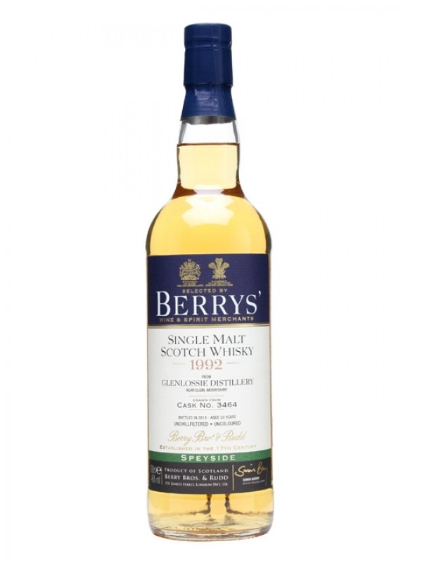 Glenlossie 1992 20 Year Old Cask #3464 Berry Bros and Rudd