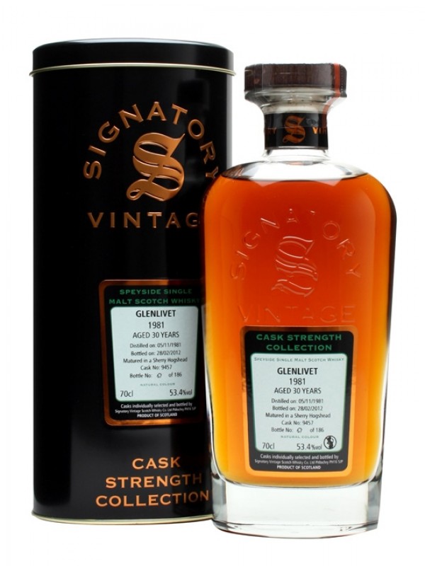 Glenlivet 1981 30 Year Old Sherry Hogshead #9457 Signatory Cask Strength Collection