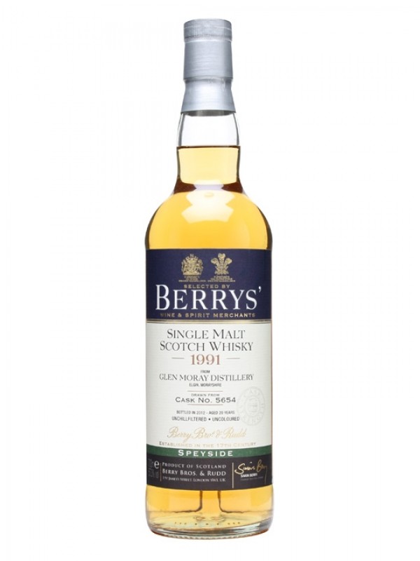 Glen Moray 1991 20 Year Old Cask #5654 Berry Bros and Rudd