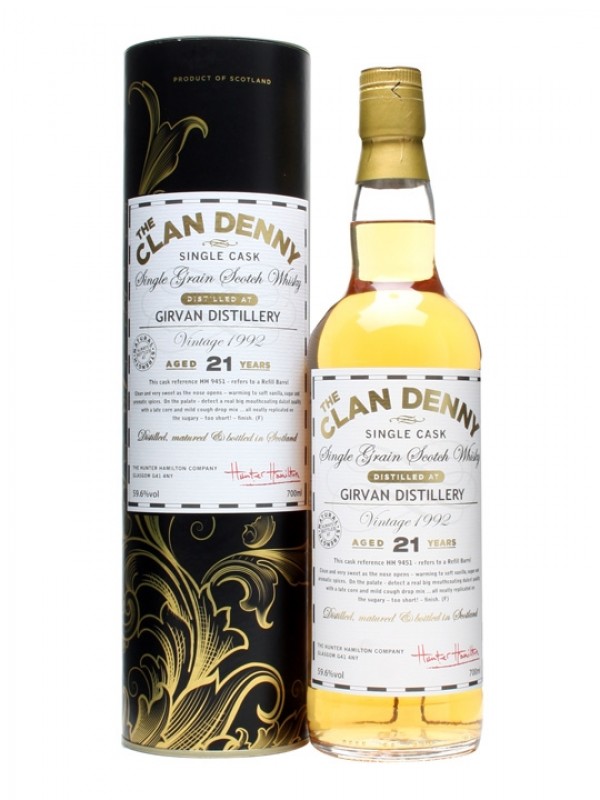 Girvan 1992 21 Year Old Cask #HH9451 Clan Denny