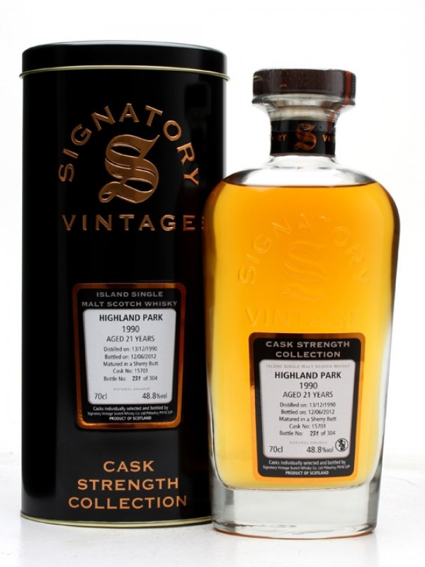 Highland Park 1990 21 Year Old Sherry Butt #15701 Signatory Cask Strength Collection