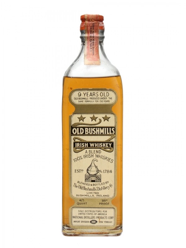Old Bushmills 9 Year Old Bottled 1930s