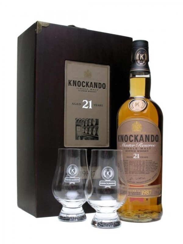 Knockando 1987 21 Year Old Master Reserve 2 Glasses