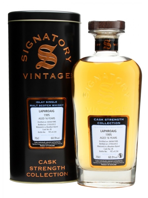 Laphroaig 1995 16 Year Old Cask #45 Signatory Cask Strength Collection