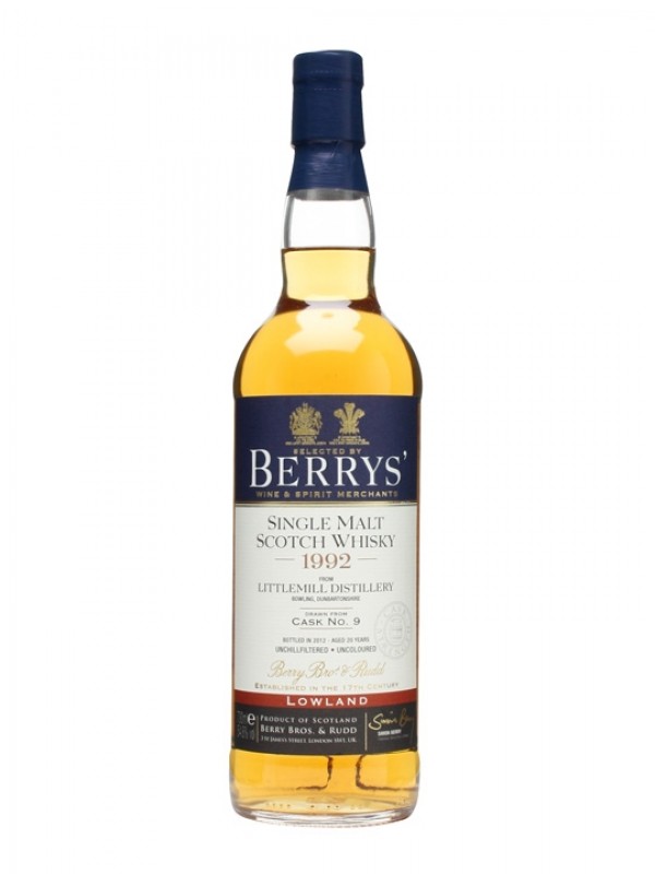 Littlemill 1992 20 Year Old Cask #9 Berry Bros & Rudd