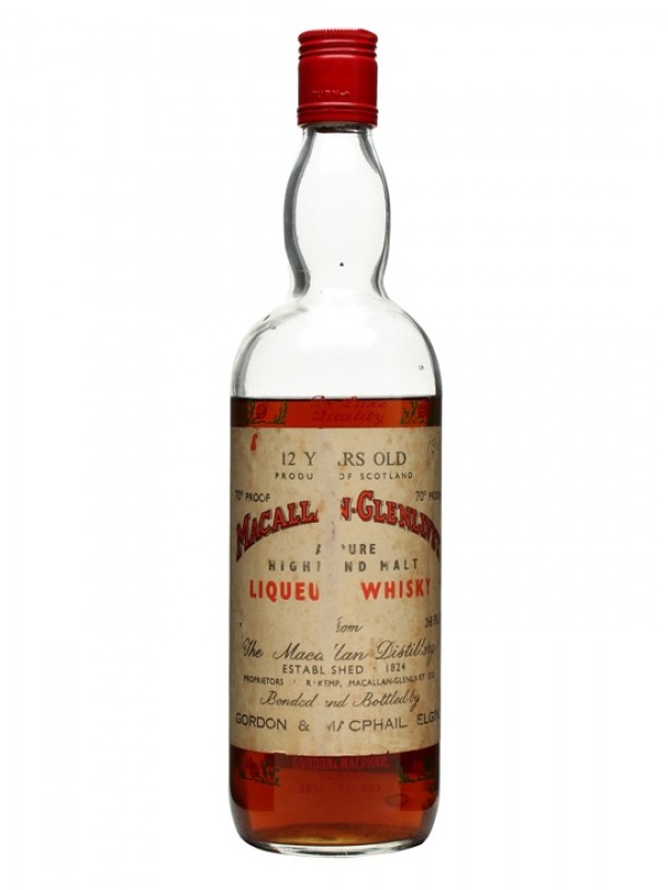Macallan Glenlivet 12 Year Old Liqueur Whisky Bottled 1960s Gordon & Macphail