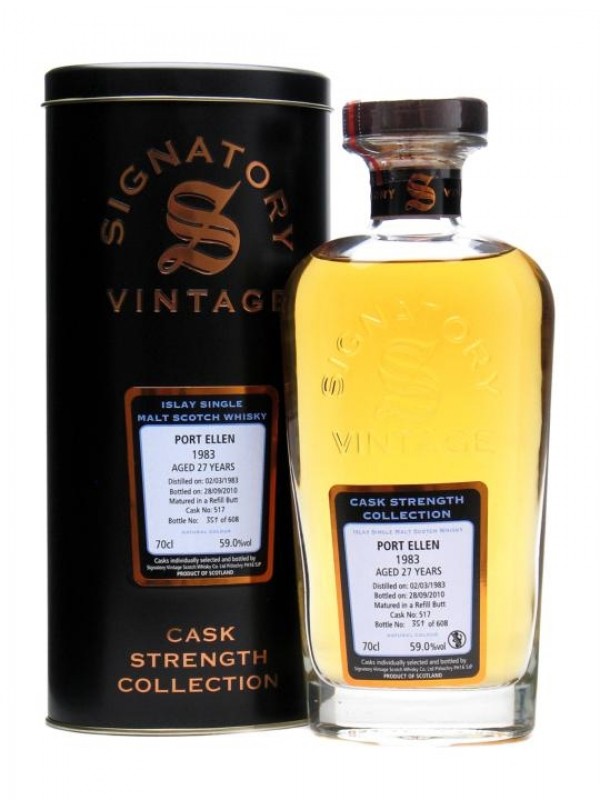 Port Ellen 1983 27 Year Old Refill Butt #517 Signatory Cask Strength Collection