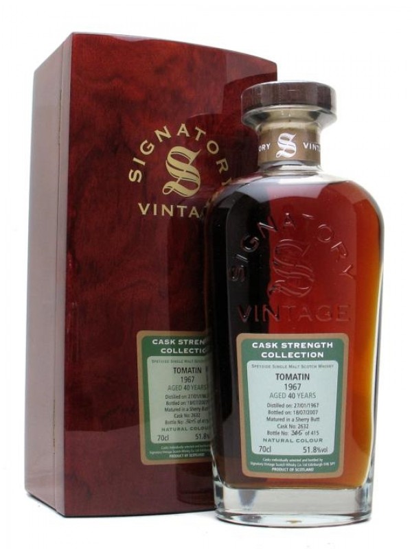 Tomatin 1967 40 Year Old Signatory Cask Strength Collection